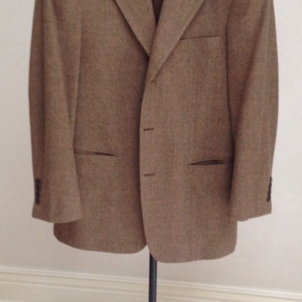 Brooks Brothers Men's Mens Brown Wool/Cashmere Blazer Jacket 38R Three 3 Buttons - Picture 4 of 16